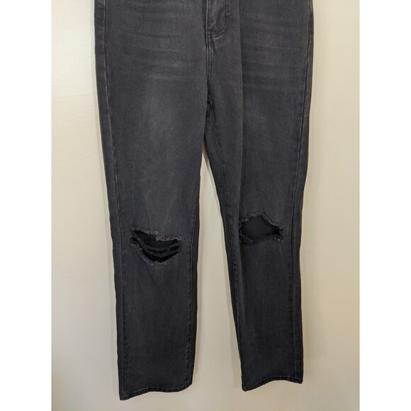 Shein Women's Jeans Black Distressed High Rise Size Small Tall - Picture 7 of 11